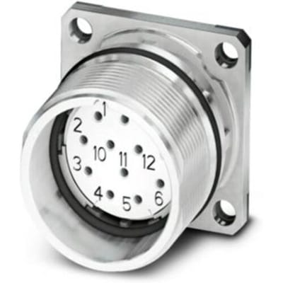 M23 Apparaatconnector, flensmontage 1619967 CA-12S1N8A2S00 Zilver Phoenix Contact Inhoud: 1 stuk(s)