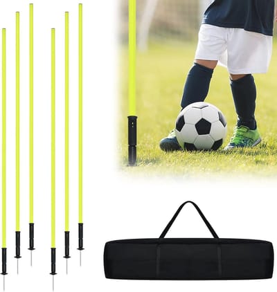 Slalomstangen Voetbalset - 6 Slalom Poles voor Beheersing en Coördinatietraining