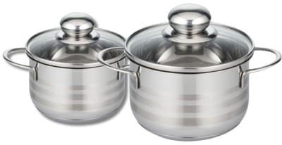 Set van 2 kookpotten 12 en 14 cm in roestvrij staal zonder PFAS Elo Brillant