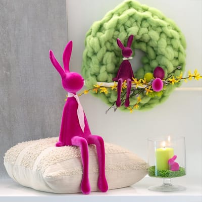 Paashaasjes voor op een plank, fluweelachtig, diverse kleuren, 36 cm,