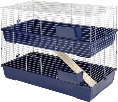 REN® Konijnenhok Binnen - Konijnenkooi voor Binnen - Konijnenkooi - box voor binnen en buiten - Blauw - 120cm x 58cm x 86cm