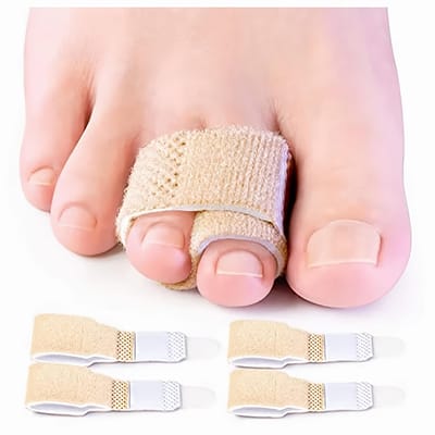 2 pièces d'attelles de soutien réglables pour les orteils - Bandes de fracture réutilisables en polyester pour les orteils en marteau, déformés et superposés
