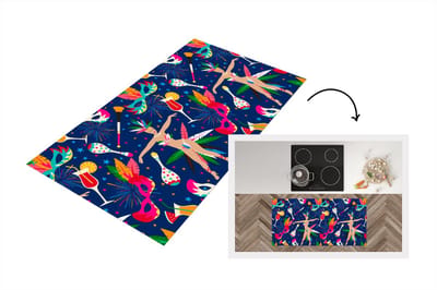 Keukenloper - Loper keuken - Carnaval - Brazilië - Patronen - 120x60 cm - Keukenloper vinyl