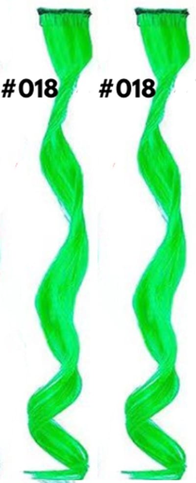 2 x Clip in Hairextension 45cm - GROEN - #18 - nephaar - Hair extension | haar extensie- carnaval haar - gekleurde extensions - extensions met clip