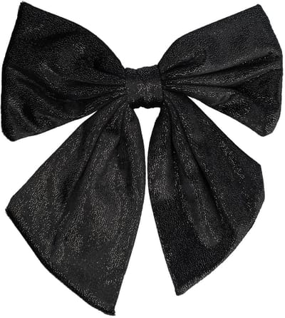 Haarsoires Haarspeld Patentspeld 8cm - Strik 15cm – Glitter Stof – Handmade – Zwart - Haarspelden voor Dames - Haarklem - Haarclip - Haaraccessoires - Hair Clip - Decoratieve Haaraccessoire