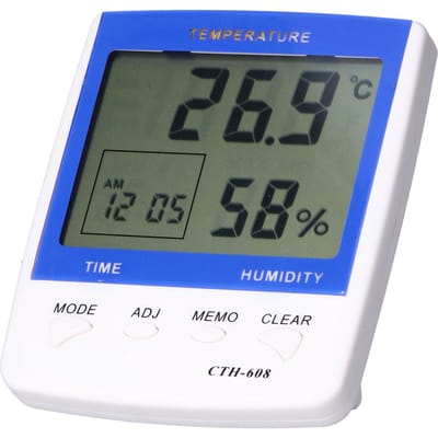 UA608 ABS Thermometer Hygrometer Digitaal Groot Scherm Thermometer met Alarm Hoge Nauwkeurigheid voor