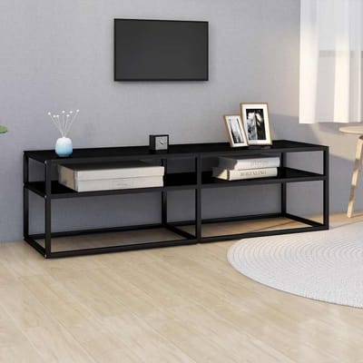 vidaXL - Tv-meubel - 140x40x40,5 - cm - gehard - glas - zwart