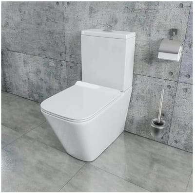 Moderne Staande Toilet Compleet Set - Rimless Spoeling - Wit