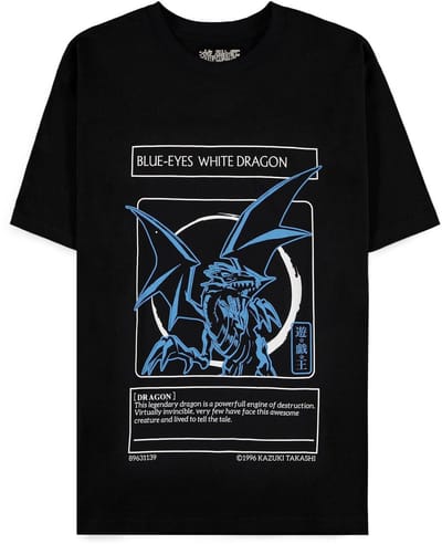 Yu-Gi-Oh! - Blue Eye's White Dragon Heren T-shirt - XL - Zwart