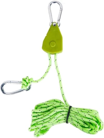 Verstelbare Reflecterende Windtouw met Katrol van 4 meter, Ideaal voor Kamperen, Kleding Drogen en Buitenactiviteiten