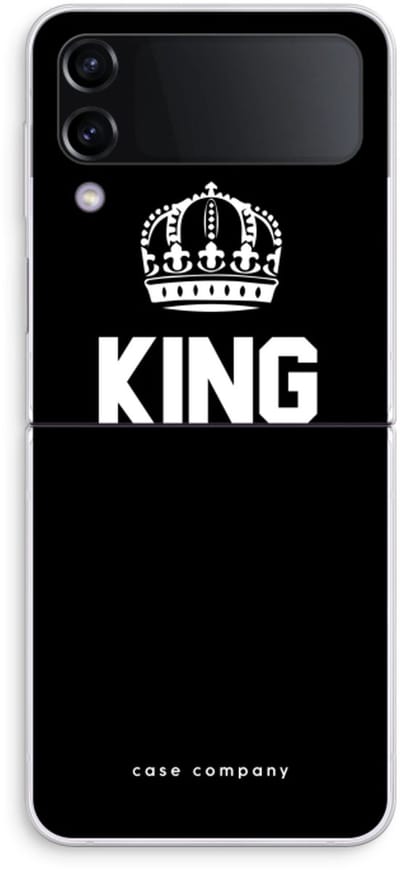 Case Company® - Hoesje geschikt voor Samsung Galaxy Z Flip4 hoesje - King zwart - Soft Cover Telefoonhoesje - Bescherming aan alle Kanten en Schermrand