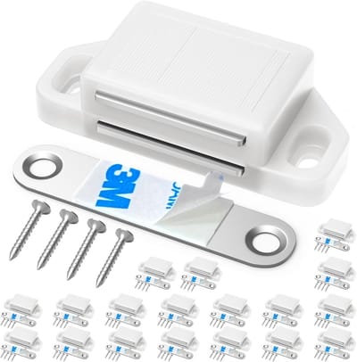 Sterke Magnetische Kastsluiting - 18-Delige Set Witte Magneetcontacten voor Kasten en Laden