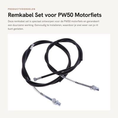 Dailygoods- Remkabelset Duurzaam - Remkabel Achter 1200 mm - Remkabel Voor 900 mm - Vervangend - Metaal - Hoogwaardig Materiaal - Remkabels