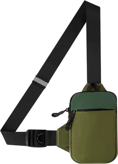 Mini Nylon Crossbody Tas Dames en Heren – Borsttas Smartphone, Sling Bag, Kleine Schoudertas, Compact en Lichtgewicht voor Dagelijks Gebruik - Groen - Maat M