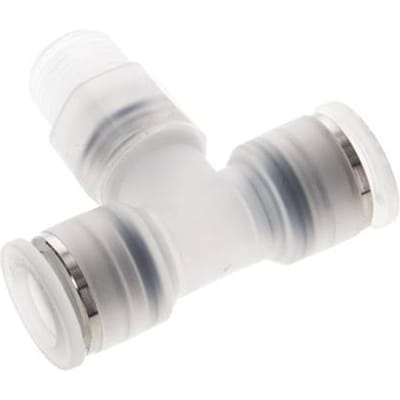 12mm x R3/8'' inline T-stuk PA Insteekfitting Buitendraad FDA Draaibaar EPDM
