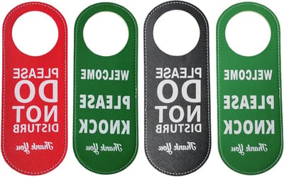 Niet storen deurbordjes - Privacy hangers - Kantoor privacy - Dubbelzijdig bedrukt - 23 x 9 cm - Diverse kleuren