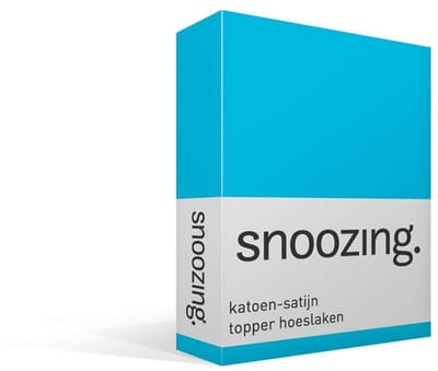 Snoozing - Katoen-satijn - Topper - Hoeslaken - Eenpersoons - 70x200 cm - Turquoise