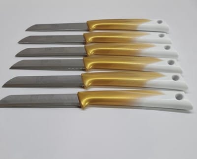 Solingen schilmes met kartel vlijmscherpe Messen set  roestvrij staal (Goud-Wit) Messenset gold white knife set