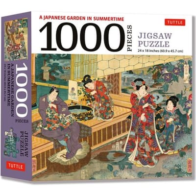 A Japanese Garden In Summertime - 1000 Piece Jigsaw Puzzle: A Scene From The Tale Of Genji, - Tuttle Studio