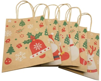 Dailygoods - 12 stuks cadeauzakjes voor Kerstmis - Duurzaam kraftpapier