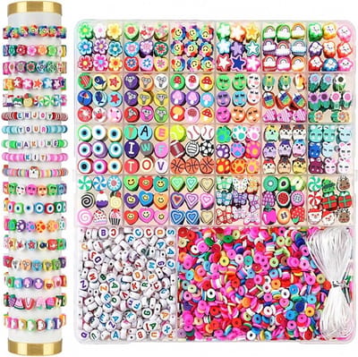 QTTVBTNA - 1 Stuk 2300 Polymere Kralen Set - DIY Armbanden Kit voor Kinderen 6-12 Jaar - Perfect Cadeau voor Sinterklaas, Kerst, Verjaardag & Schoolfeest - Educatief & Creatief Knutselpakket