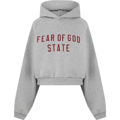 Essentials Logo Fleece Cropped Hoodie