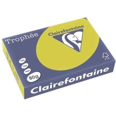 Clairefontaine Trophée Intens, gekleurd papier, A4, 80 g, 500 vel, fluo groen