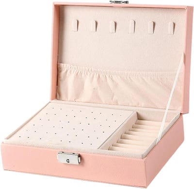Sieraden Organisator - Opbergkist Sieraden - Juwelen Opbergen - Verwijderbare Opbergplank - 35x24x4cm - Zwart