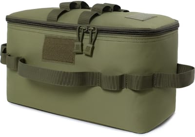 CarryQuest® - Geïsoleerde Koeltas - Lunchtas - Outdoor Camping Gas Tank Opbergtas - Grote Capaciteit + Duurzaam Materiaal - Grond Nageltas - Picknick Kookgerei Kit Tas - Groen