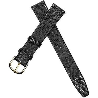 Bracelet de montre en cuir de veau véritable, fin et souple, noir, pour femme et homme, 12 mm, 14 mm, 16 mm, 18 mm, 20 mm 16mm black