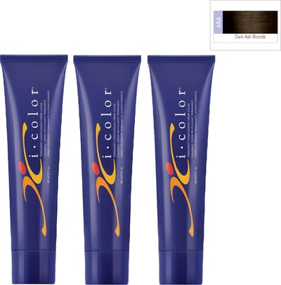 ISO i color Permanent Conditioning Crème Color 60ml 6AA Dark Ash Blonde x 3 tubes