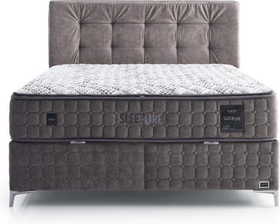 BSS Bedding Sleeppure - Boxspring Bed met Opbergruimte - Complete Boxspring - 140x200 - incl. luxe matras en hoofdbord