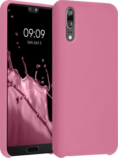 kwmobile telefoonhoesje geschikt voor Huawei P20 - Hoesje met siliconen coating - Smartphone case in zoetroze