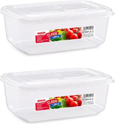 PlasticForte Vershoudbakje vriezer en magnetron - 4x - 1,2L - kunststof