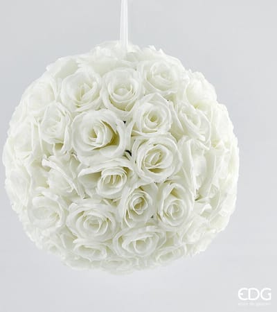 EDG - Enzo De Gasperi Kunstzijde bloemen witte rozenbol D36 sfeer