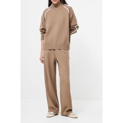 French Connection Jordan High Nk Ls Jumper Camel/porcelain Crm Taglia: S | Maglie a manica lunga Outlet | Donna | Marrone
