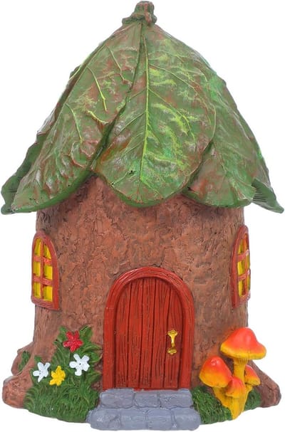 Miniatuur Huisje - Feeëntuin Ornament - Microlandschap Creëren - Verfijnd Hars Ontwerp - 17 cm Breed - Meerkleurig