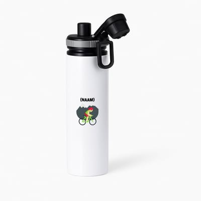 Hacebo® - Mountainbike met eigen naam waterfles met draaidop grijs - Sport - Mountainbiker - Sport - water fles - 850ML