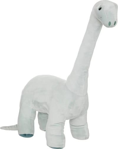 Atmosphera Knuffeldier Dinosaurus Brontosaurus - zachte pluche stof - extra groot formaat - grijs - 90 cm