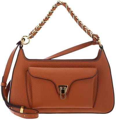 COCCINELLE Leren schoudertas Beat Generatio Shoulder Bag Crab Lichtbruin