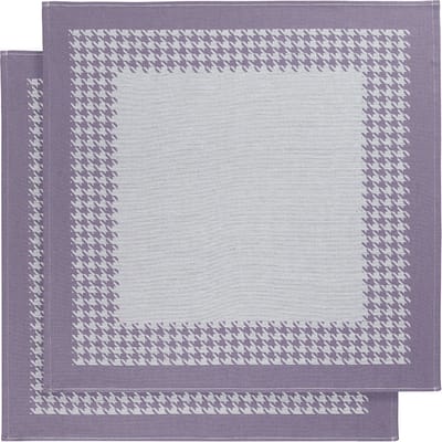 De Witte Lietaer Theedoek Pied de Poule, Lavendel - 2 stuks - 65 x 65 cm - Katoen