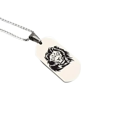 Livano Ketting - Heren - Staal - Nep zilver - Met Hanger - Leeuw