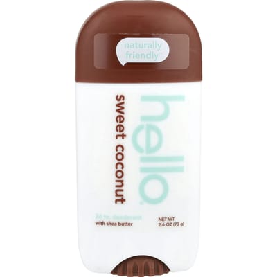 Hello, 24-hour deodorant, with shea butter, sweet coconut, 73 g (2.6 oz)