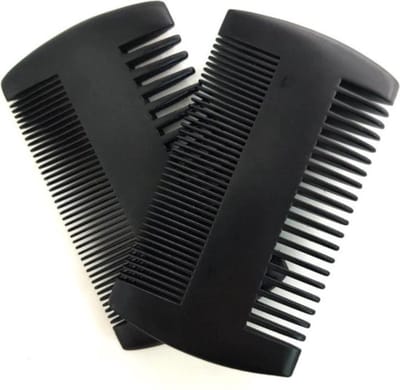 Knaak Baardkam Zwart - Dubbelzijdige Houten Baardkam van Sandelhout - 10 cm - Antistatisch & Compact