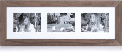 XLBoom Badia Fotolijst - Collagelijst voor 3 foto's - In Hout - Walnoot - Fotoformaat 18x13cm