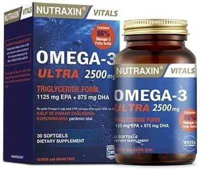 Nutraxin Omega-3 Ultra 2500 mg - Visolie - 30 Softgels - EPA & DHA