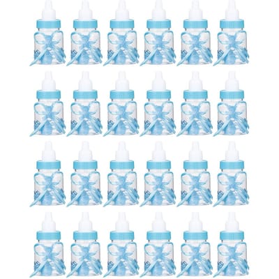 24 pcs Adorable Bouteille de Lait en Plastique Boîte à Bonbons Bouteille Remplissable Cadeaux de Baby Shower Décoration Souvenir