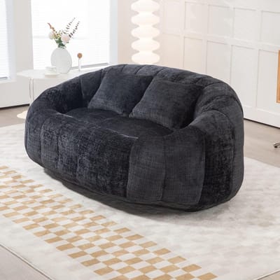 Grote Zitzak - Zitbank Stoel - Ontspannen Zitten - Memory Foam Vulling - 150x95x63cm - Zwart