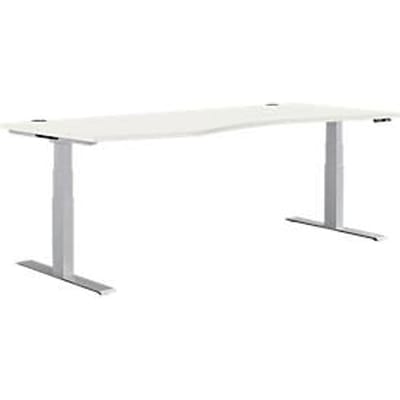 Schäfer Shop  Genius Bureautafel in vrije vorm MODENA FLEX, elektr. in hoogte verstelbaar, aanbouw links, B 1800 mm, wit