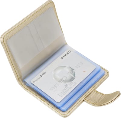 Kaarthouder Portemonnee - Creditcard Organizer - Veilig Geld Bewaren - RFID Blokkerend - 10.5 x 8.2 cm - Goud